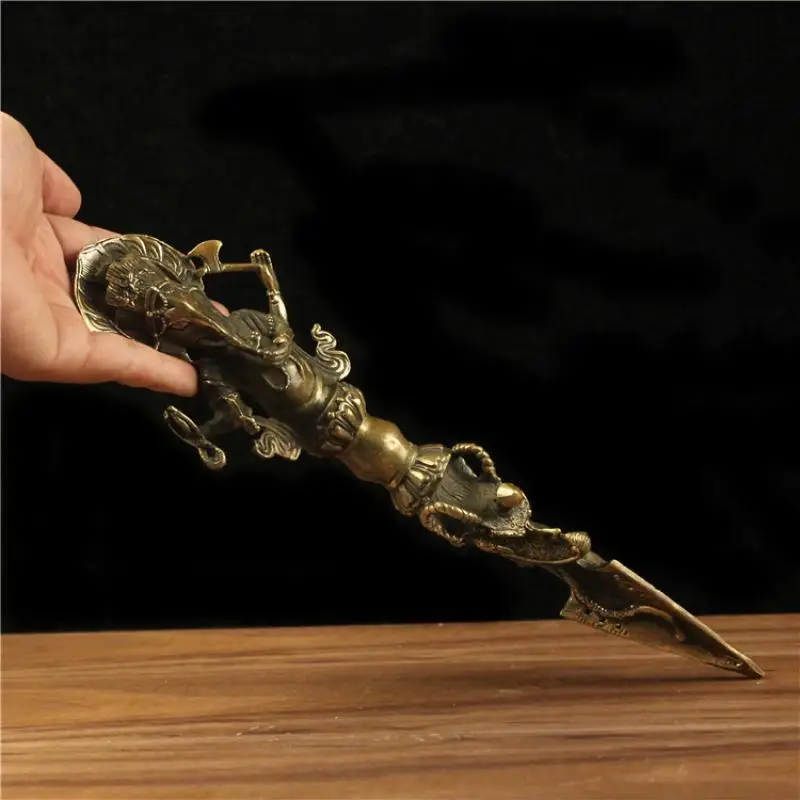 

Тибетский буддизм, бронзовая ручная работа, слон Махакала, голова Будды, ваджра дхарма, трехсторонние статуэтки Будды, коллекционные украше...