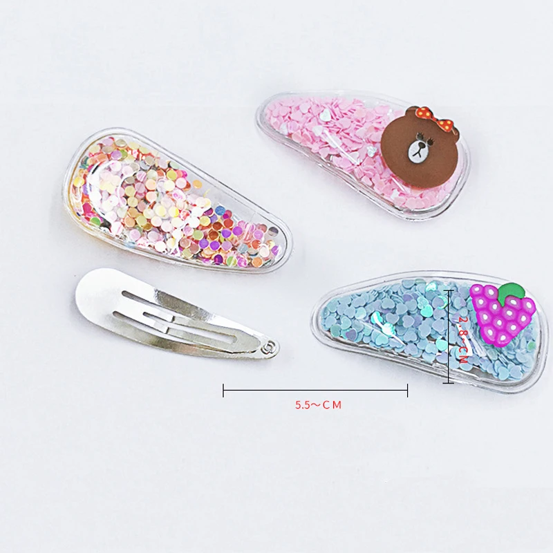 

5Pcs/Pack Fruit Hair Clips For Girls Kids New Transparent Hairpins Fashion Children PVC BB Clips Cartoon Animal Hair Accessories