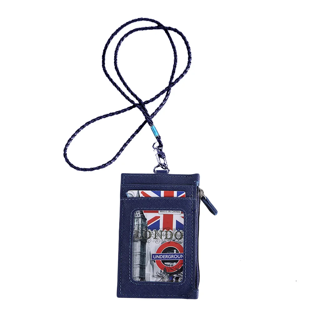 Бейдж унисекс из искусственной кожи на молнии с несколькими отделениями чехол