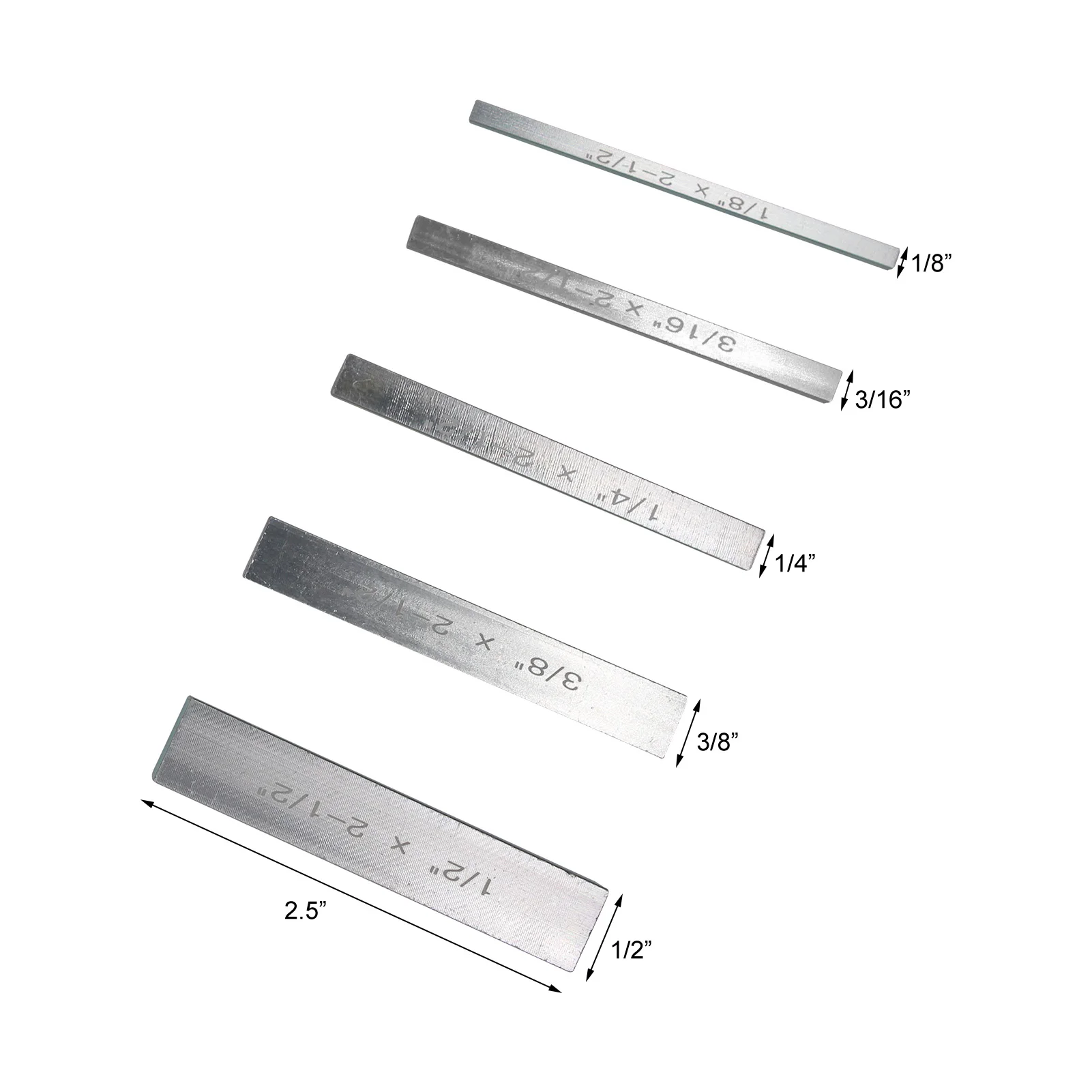 

5pcs/set Block Gauge 1/8cm 0.64cm 0.95cm 0.5cm Spection Block Gauge Measurement Caliper Tool Block