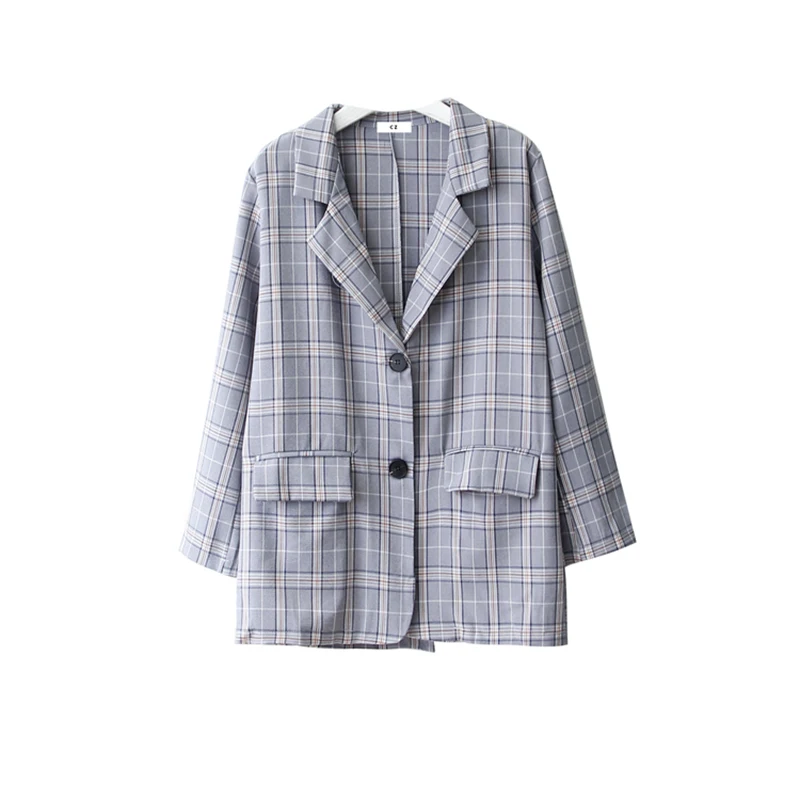 Женский блейзер клетчатый костюм Ретро стиль Осень-зима модное пальто корейский