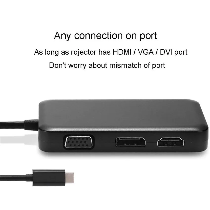 Конвертер USB C на HDMI 4K VGA DP DVI адаптер для Macbook Dell док станция Thunderbolt 60 Гц|Адаптеры