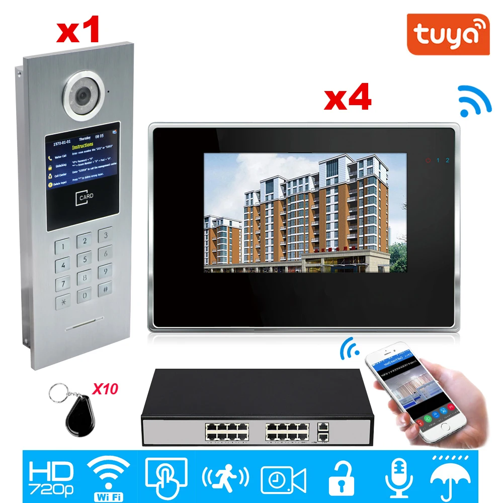 Tuya Smart приложение поддерживает 960P Wi Fi видео телефон двери IP домофон безопасности