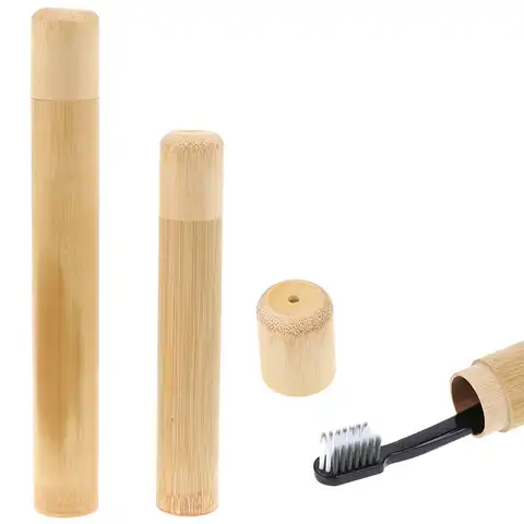 Бамбуковая трубка для зубной щетки ручной работы 21/16 см, трубка из натурального бамбука для зубной щетки, экологичный чехол для путешествий,...