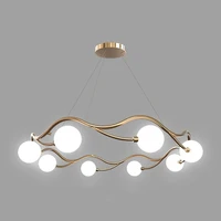 g9 modern simple led chandelier lighting for dining living room bedroom indoor chandeliers round glass ball hanging lamp gold
