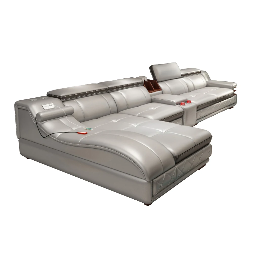 Комплект диванов для гостиной из натуральной бычьей кожи лежачий динамик