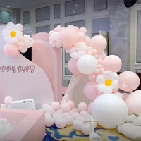 macaron pink white balloons garland arch kit daisy balloon baby shower princess girl birthday wedding marriage party decoration