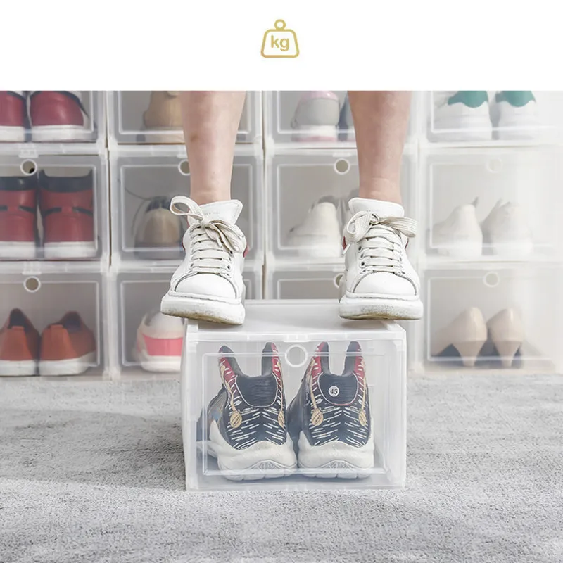 Штабелируемая коробка для хранения обуви прочный пластиковый шкаф кроссовок