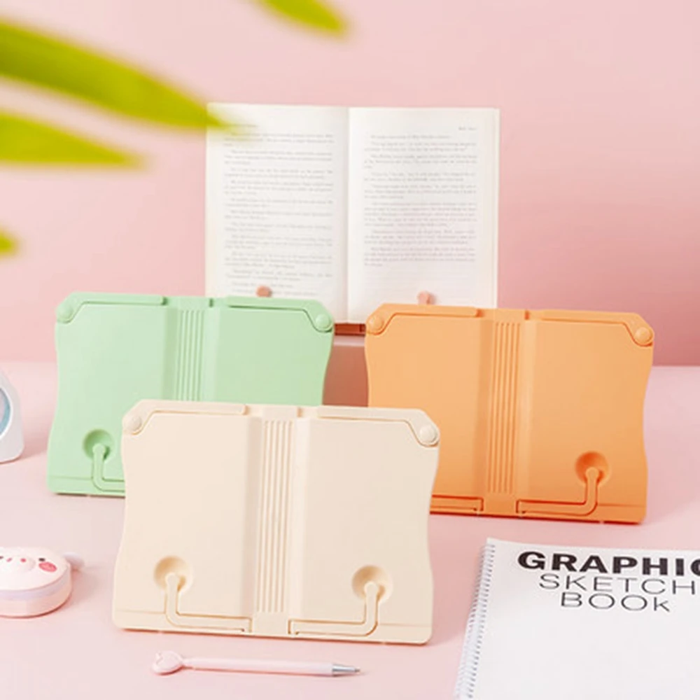 

Adjustable Desktop Student Foldable Reading Book Holder Bookshelf Portable Belt Type Vision Protection Rack School Stationery