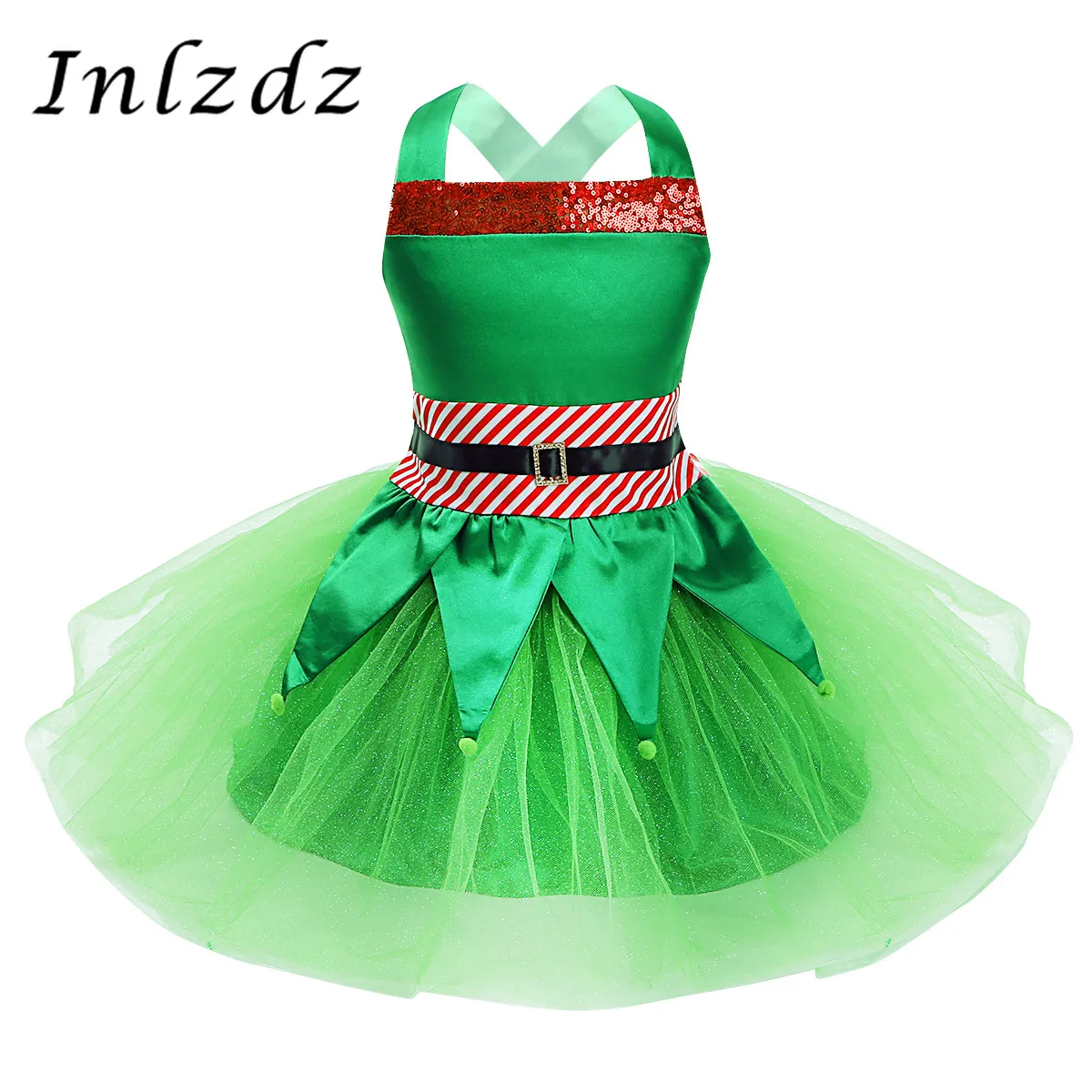 Детский новогодний костюм для девочек Рождественский маскарадный детский топ с