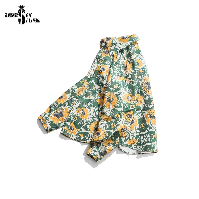 Мужская однотонная Асимметричная Модная рубашка в стиле хип-хоп свободные