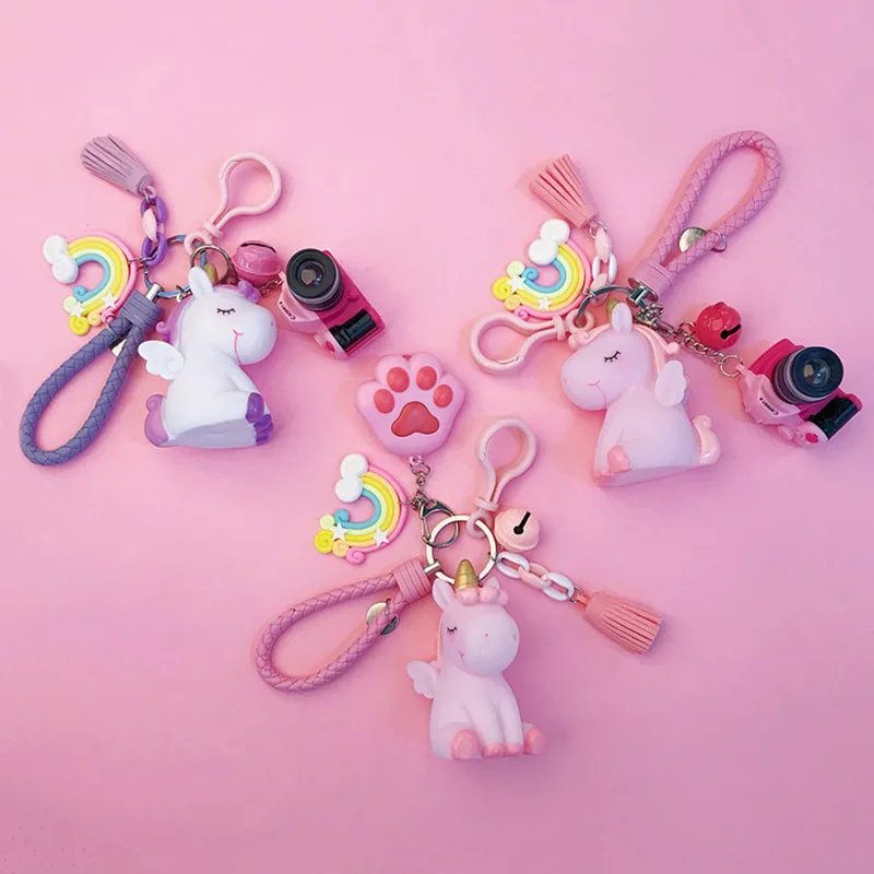 Новинка 2019 брелок с единорогом Мультяшные брелки женские креативные радужные DIY