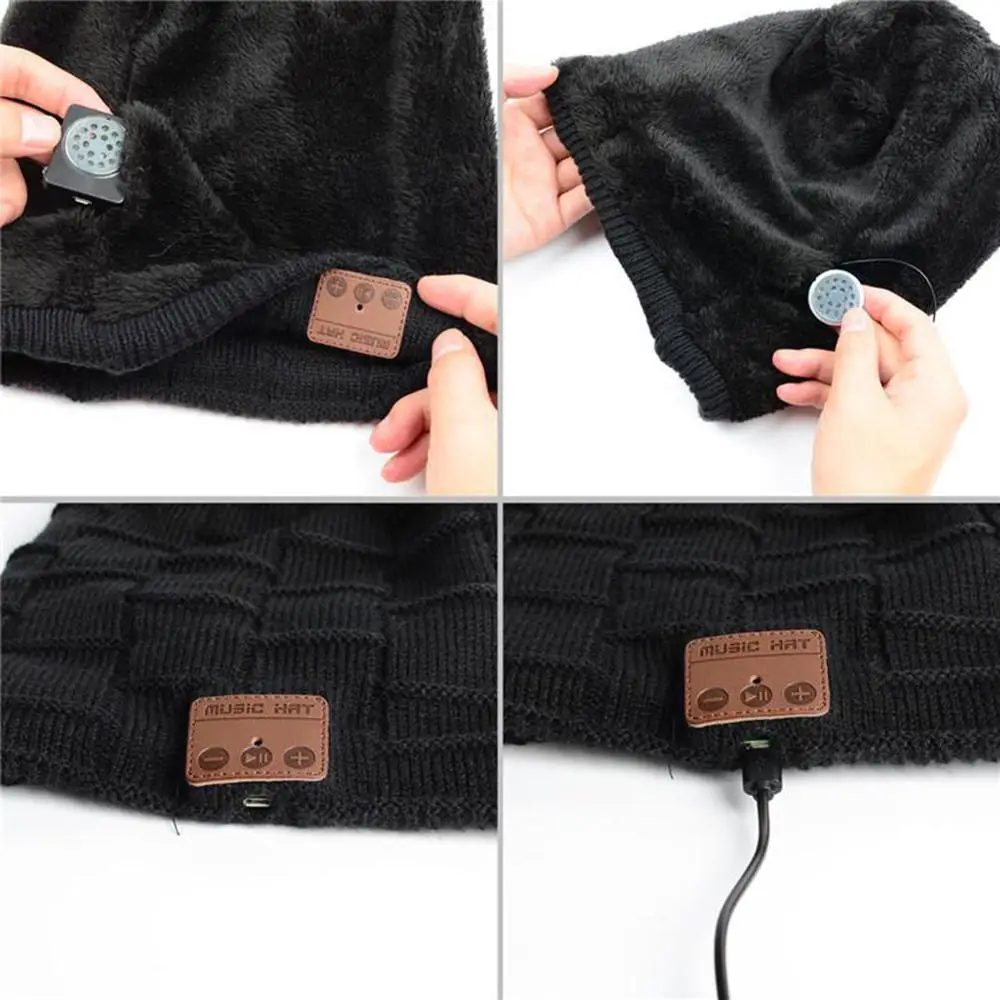 Новый стиль зимняя теплая шапка Беспроводная Bluetooth гарнитура головные уборы