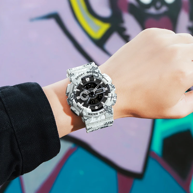 Часы наручные BASID мужские спортивные в стиле G брендовые аналоговые цифровые