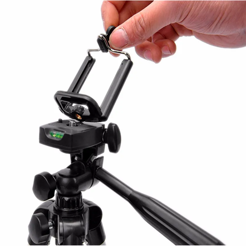 

Professional Foldable Camera Tripod Holder Stand Aluminum with Phone Holder Fluid Tripode Stabilizer Screw 360 Degree