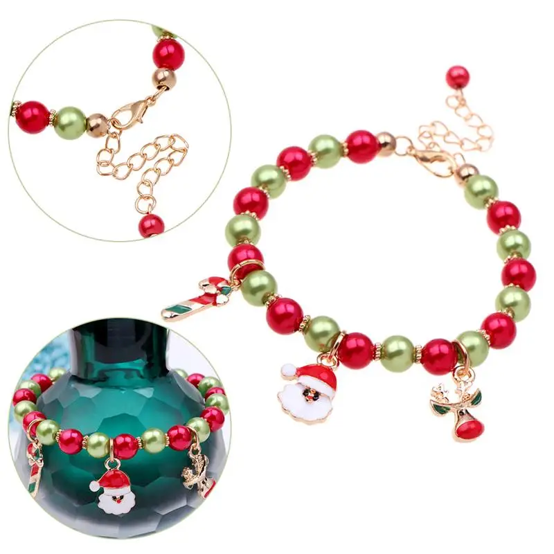 

Trendy Christmas Bracelets Chain Elk Santa Claus Xmas Tree Pendant Snowflake Bracelet For Daughter Bell Bracelets Christmas Gift