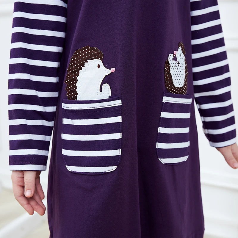 Полосатое платье для девочек VIKITA в полоску зима |