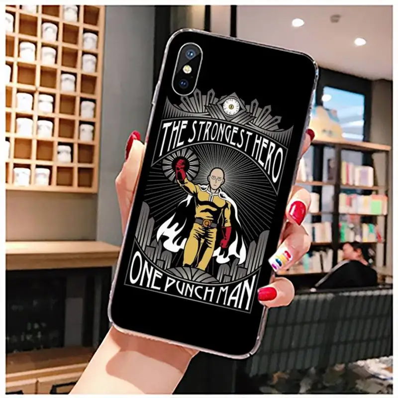 

Cartoon Anime One Punch Man Phone Case Transparent for iPhone 11 12 mini pro XS MAX 8 7 6 6S Plus X 5S SE 2020 XR