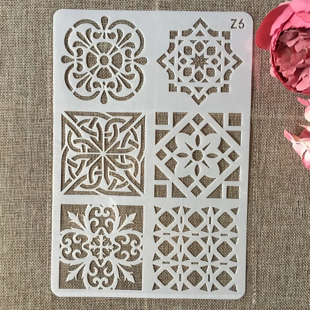 26 см рамка Мандала DIY слойные трафареты настенная живопись фотография