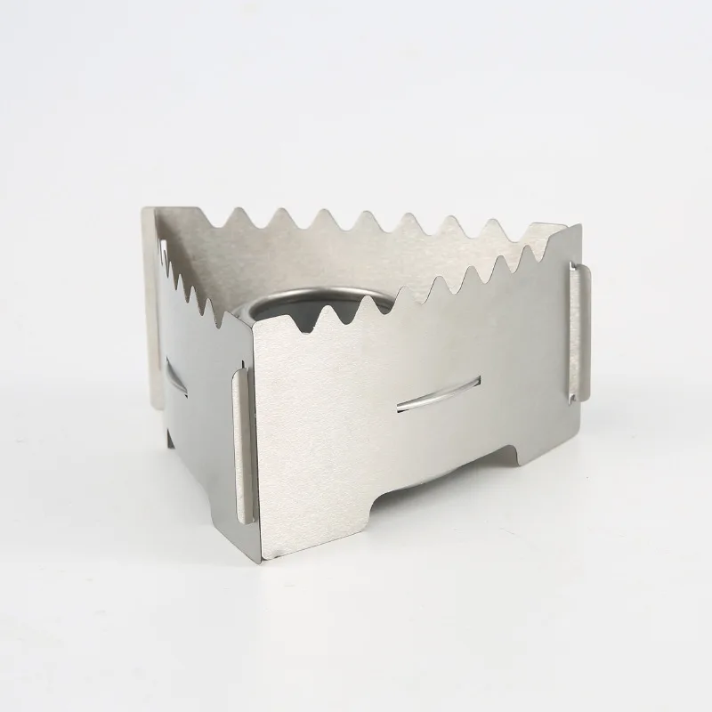 

YINGTOUMAN Stainless Steel Alcohol Stove Holder Outdoor Camping Ultralight Detachable Cross Type Picnic Durable Barbecue Stove