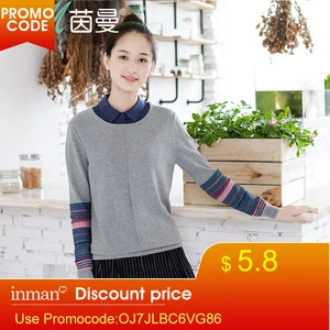 INMAN женский цветочный Полосатый пуловер с длинными рукавами свитер весна осень тонкие Топы