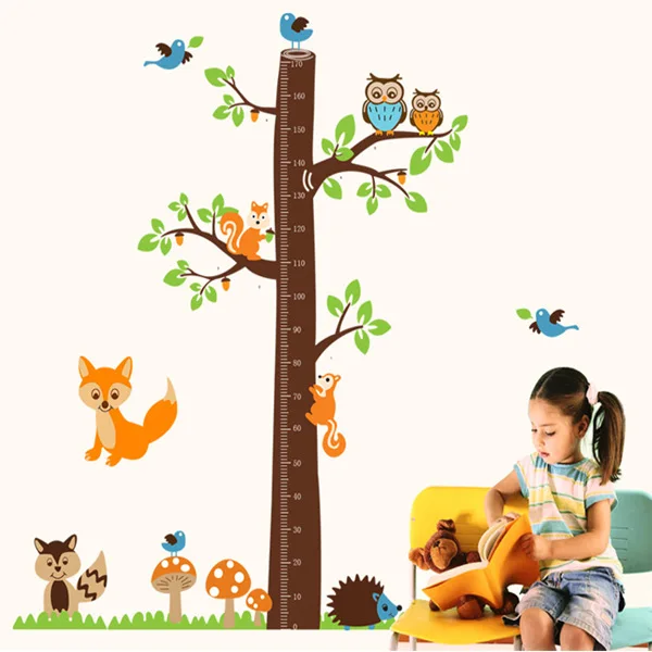 

Removable Height Chart Measure Wall Sticker Decal for Kids Baby Room Owl Fox
