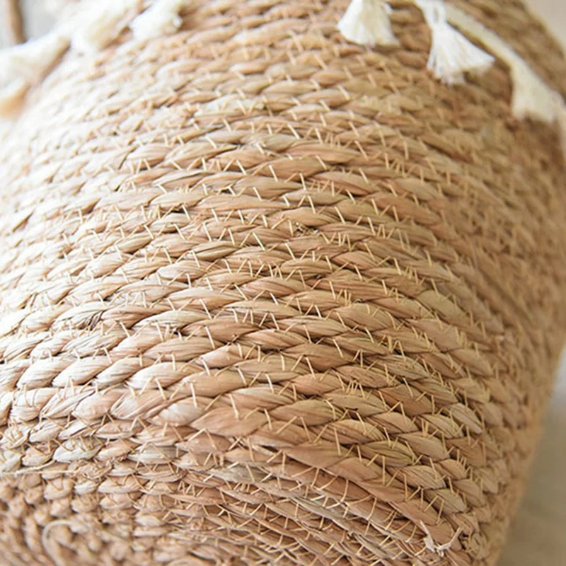 

2Pcs Seagrass Planter Basket with Tassel, Indoor Outdoor Plant Pots, Flower Pot Cover, 23cm & 29cm