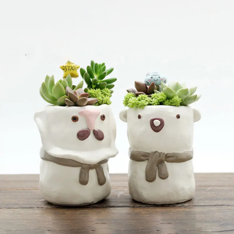 Домашний декор европейские Смешные мини суккуленты полимерный цветочный горшок