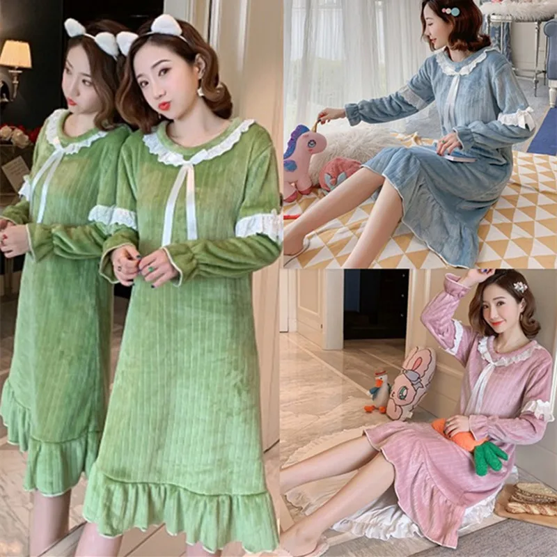 

Женский мягкий теплый длинный халат из кораллового флиса, зимнее кимоно, фланелевый женский халат, одежда для сна, спа F146