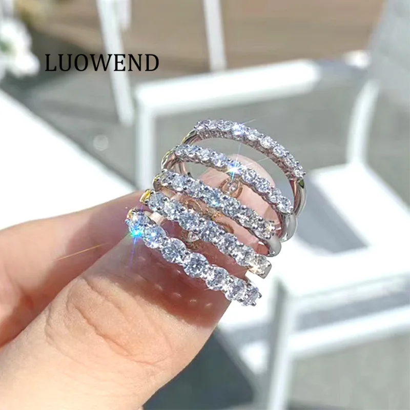Женское кольцо с натуральным бриллиантом luowind обручальное из 100% белого золота 18 К