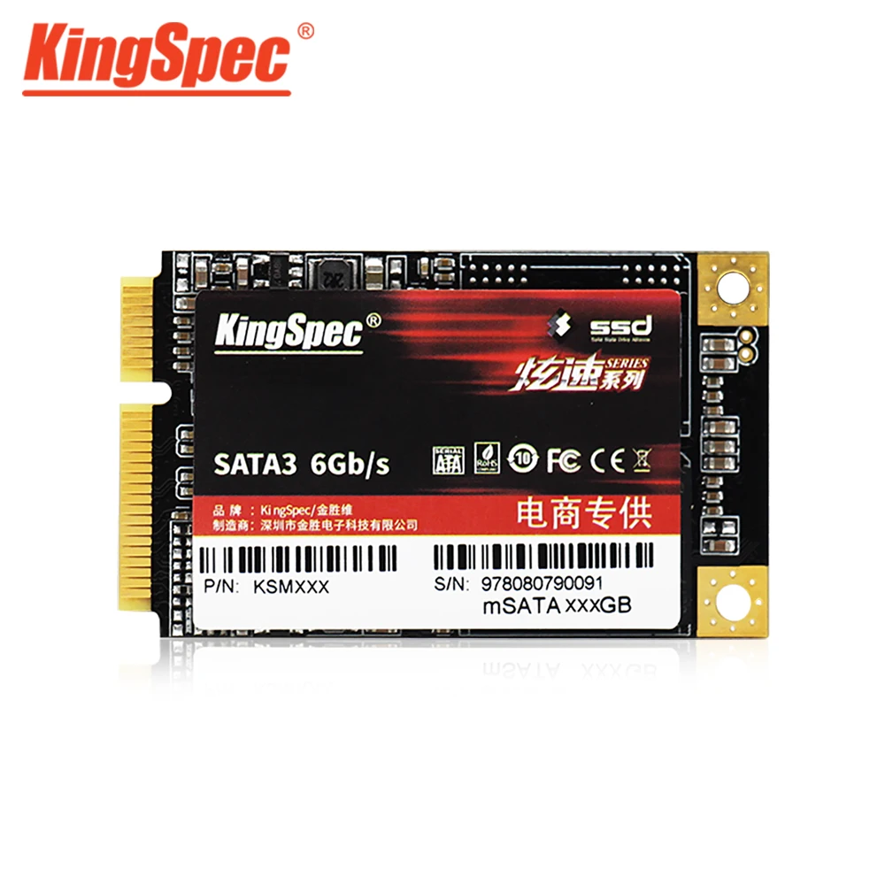 KingSpec Msata Внутренний твердотельный жесткий диск SATA III 128 ГБ 256 512 1 ТБ 2 SSD для ноутбука