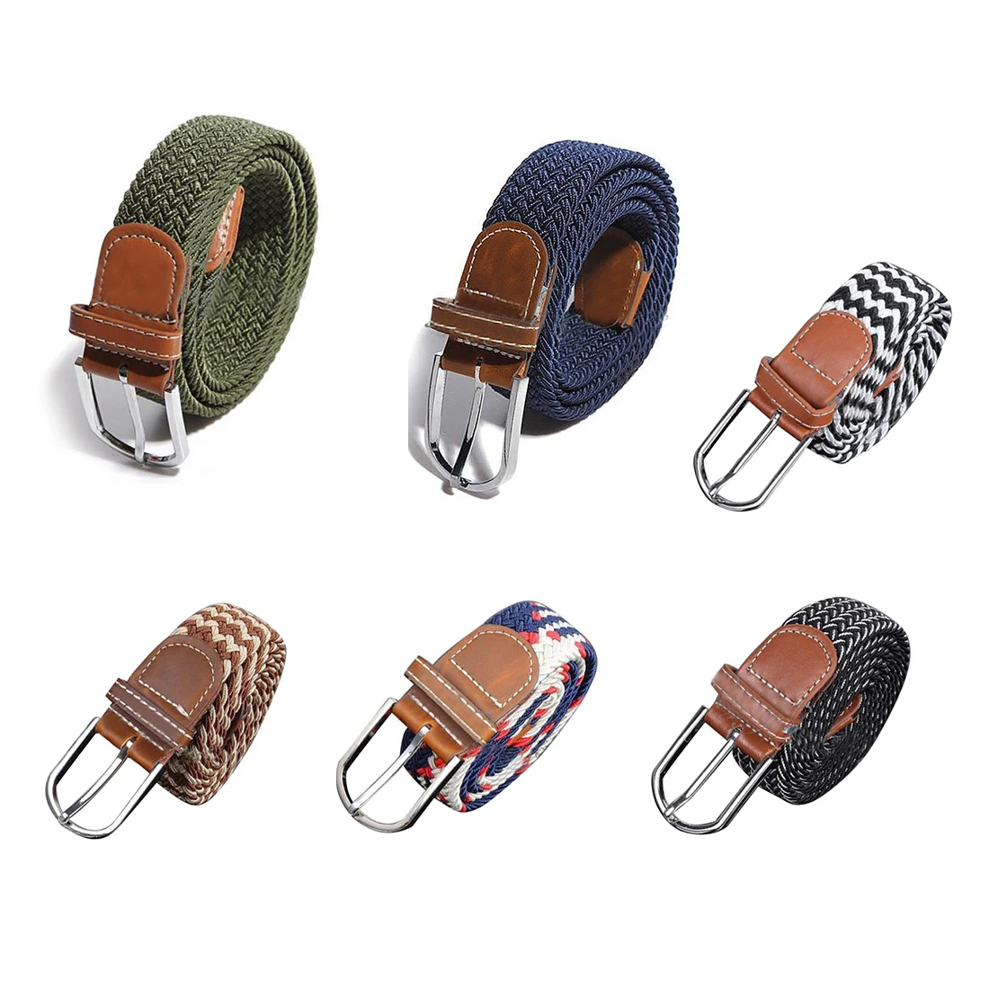 

Мужской женский ремень с пряжкой Холщовый кожаный ремень эластичный пояс