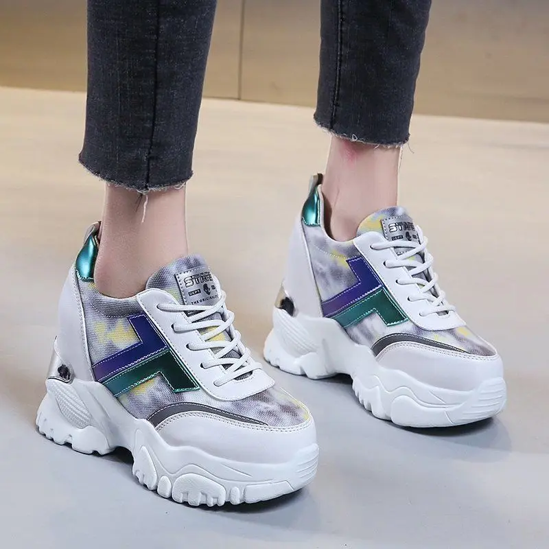 

Thick-soled women's shoes 2021 new spring wild leisure increased online celebrity sports shoes ins tide heels for women