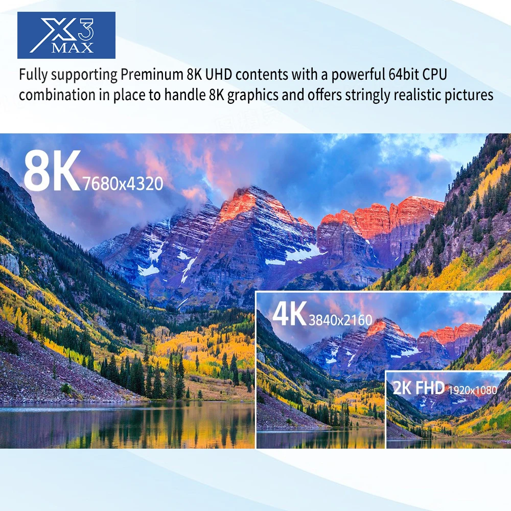 ТВ приставка X3 MAX для Smart TV Android 9 0 Amlogic S905X3 4 ГБ 64 8K 1080P HD медиаплеер двойной Wi Fi Netflix