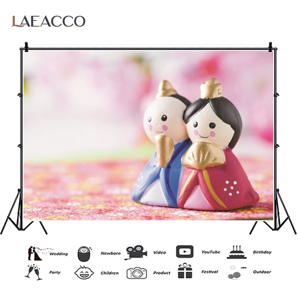 Laeacco фоны для фотосъемки счастливые японские куклы фестиваль ребенок боке