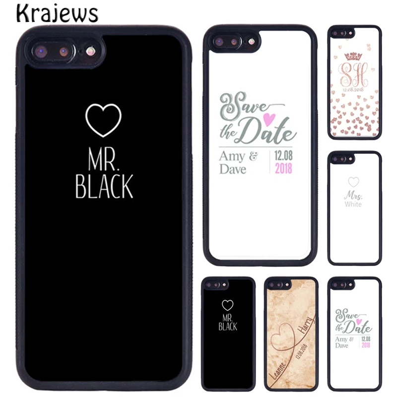 Индивидуальный Свадебный чехол для телефона krajew жениха невесты iPhone X XR XS 11 12 Pro MAX 5