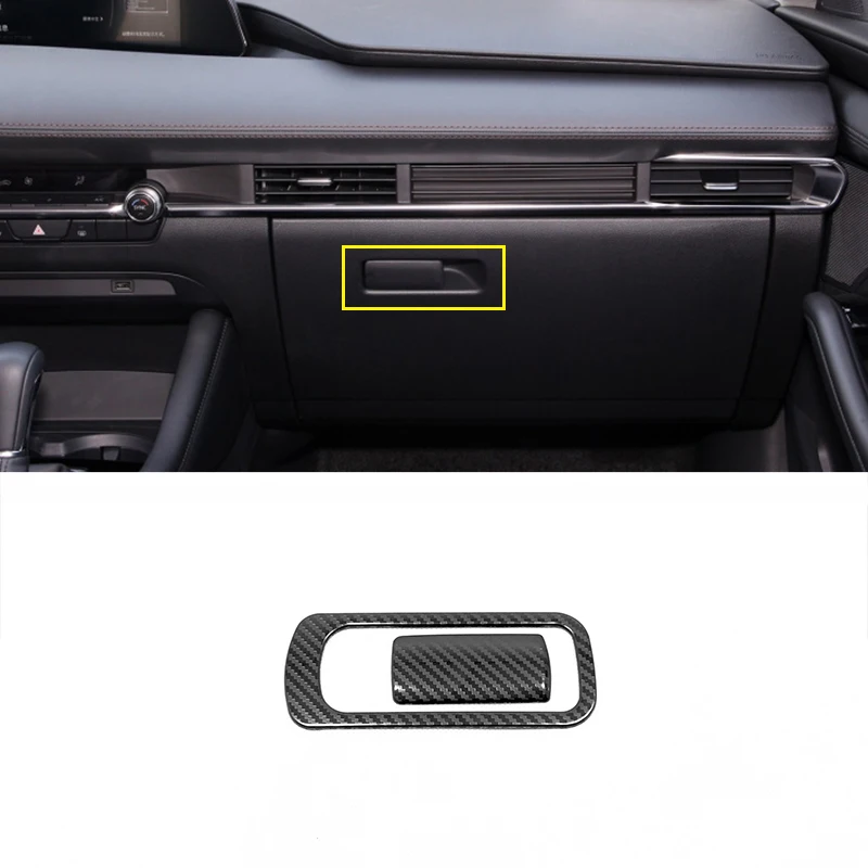 

For Mazda CX-30 Accessories 2020 2021 Stainless steel Car copilot glove Box handle bowl Cover Trim Sticker Car Styling 2pcs