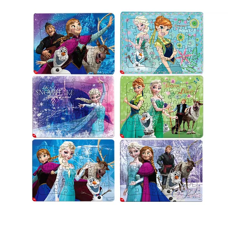 Disney развивающие игрушки головоломки с Винни-пухом для м/ф Винни-Пуха и «Микки Маус», «Бумага коробка 40 частей головоломки От 3 до 5 лет Детский пазл 6 шт./компл