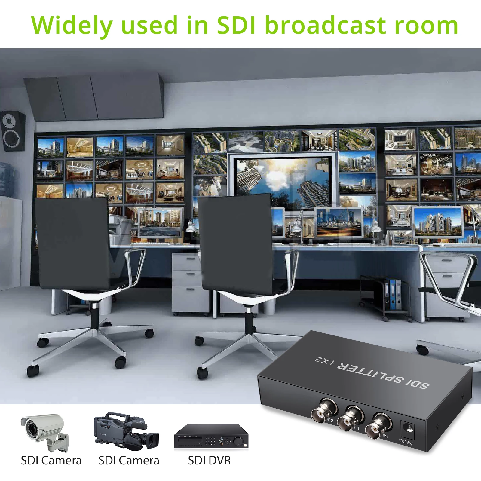 Разветвитель Neoteck SDI 1x2 1 in to 2 Out поддерживает SD-SDI HD-SDI 3G-SDI ретранслятор удлинитель с