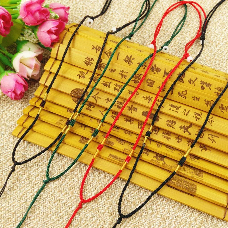 10 шт. ручное ожерелье с шелковой нитью шнур узлом для подвесок Золотая