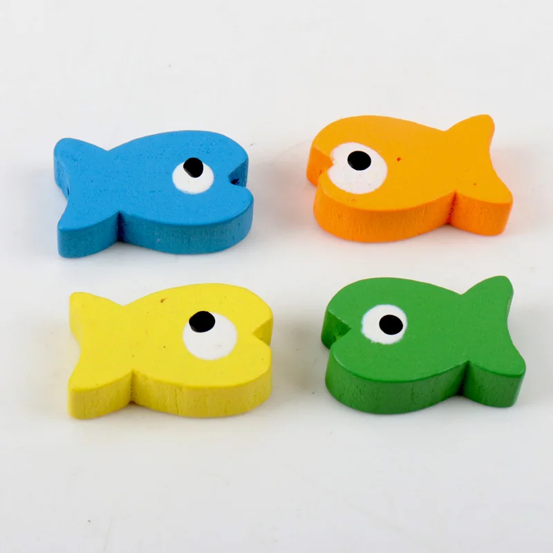 Смешанные забавная в форме рыбы деревянные бусины для изготовления ювелирных