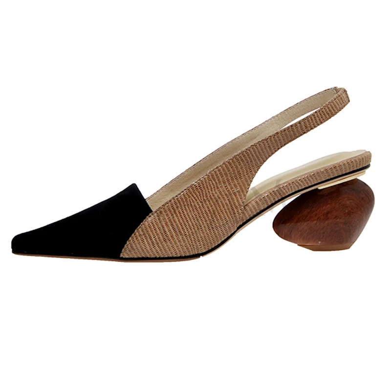 LAIGZEM шикарные женские туфли на высоком каблуке из замшевой кожи 4 5 см необычный