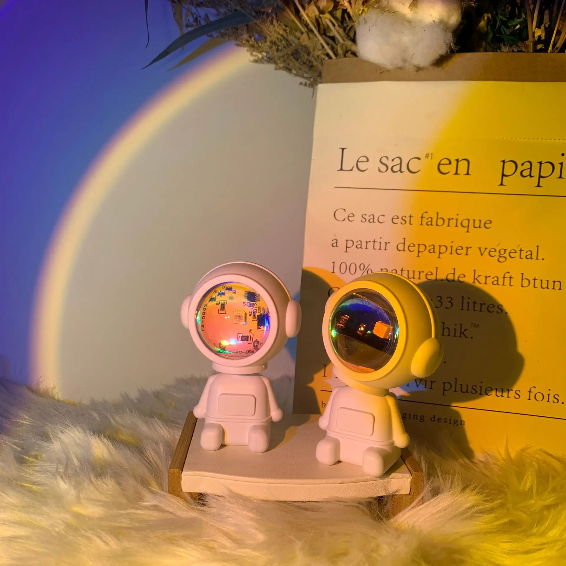 

Robot Sunset Light USB Rechargeable Selfie Atmosphere Light Led Rainbow Sun Background Projection Bedroom Beside Night Lamp