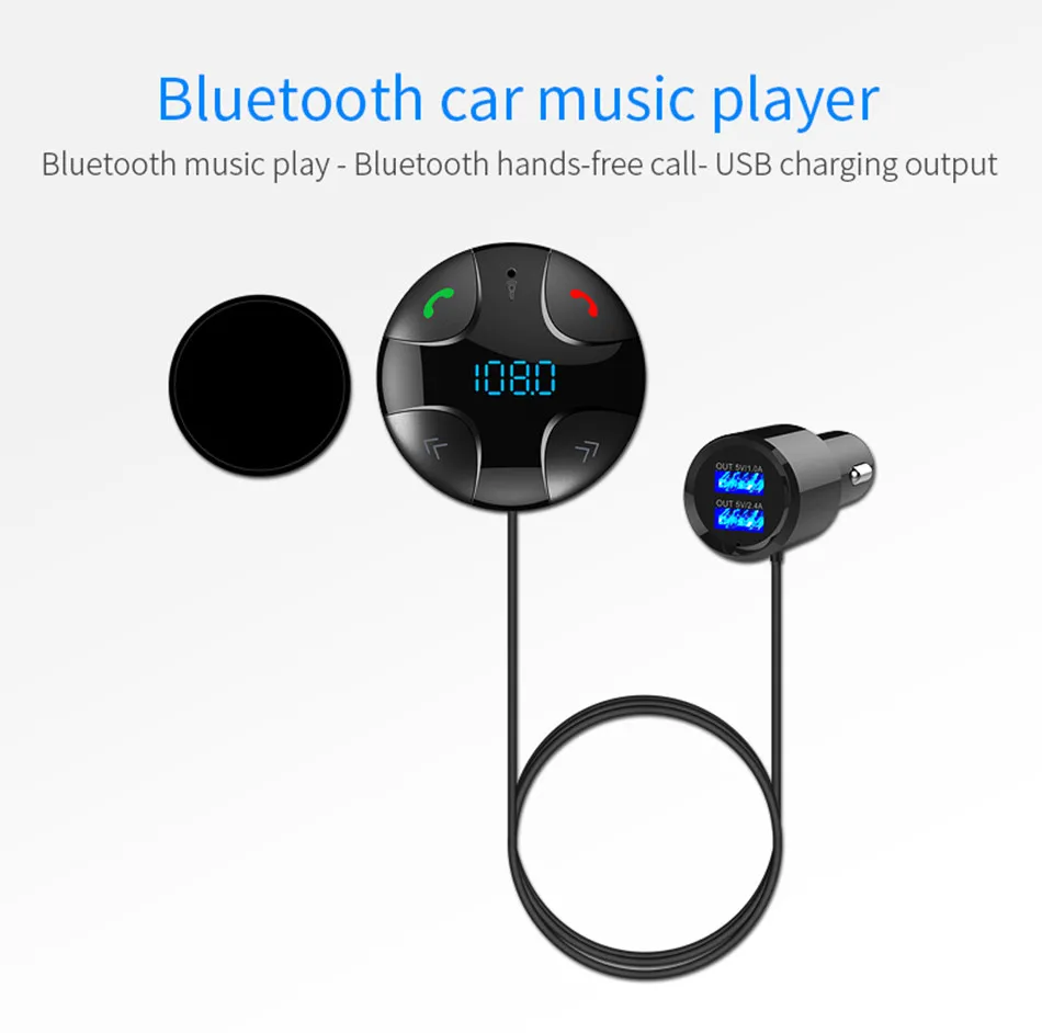 USB быстрое автомобильное зарядное устройство Bluetooth приемник Магнитный fm-передатчик модулятор Автомобильный AUX беспроводной радио адаптер MP3 плеер и микрофон