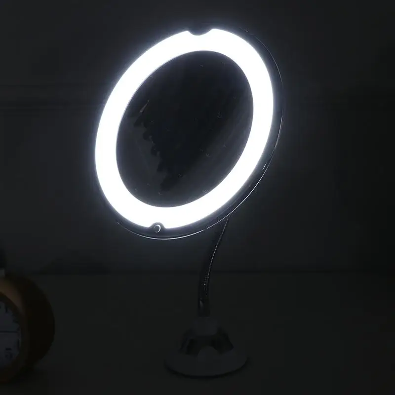 1 шт. 10X светодиодный увеличительный косметический зеркало длинная Мягкая трубка