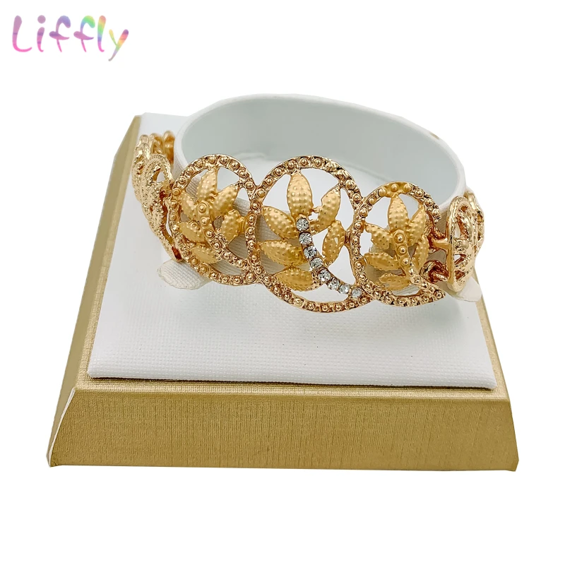 Liffly Дубай Свадебные ювелирные изделия модное женское ожерелье серьги