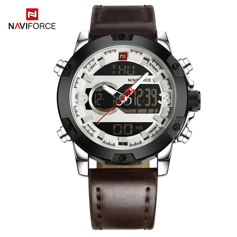 NAVIFORCE Топ люксовый бренд мужские спортивные часы мужские кварцевые светодиодный аналоговые часы мужские военные водонепроницаемые наручные часы relogio masculino - Цвет: SWDBN