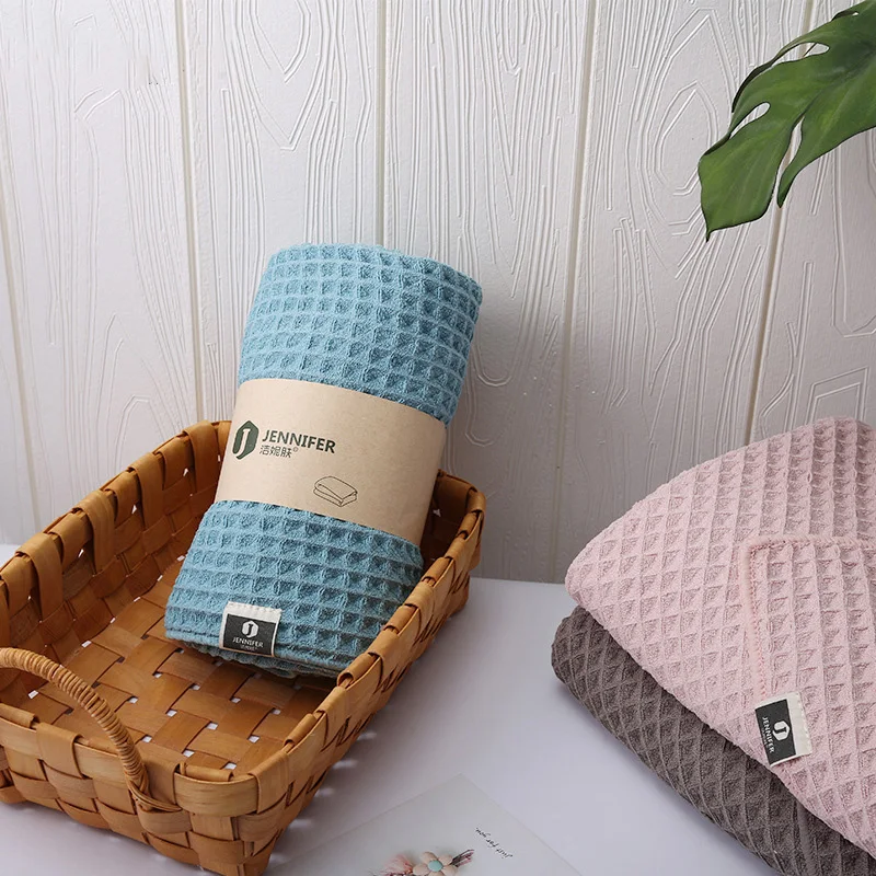 Полотенце с вафельным рисунком уход за лицом для взрослых клетчатое банное