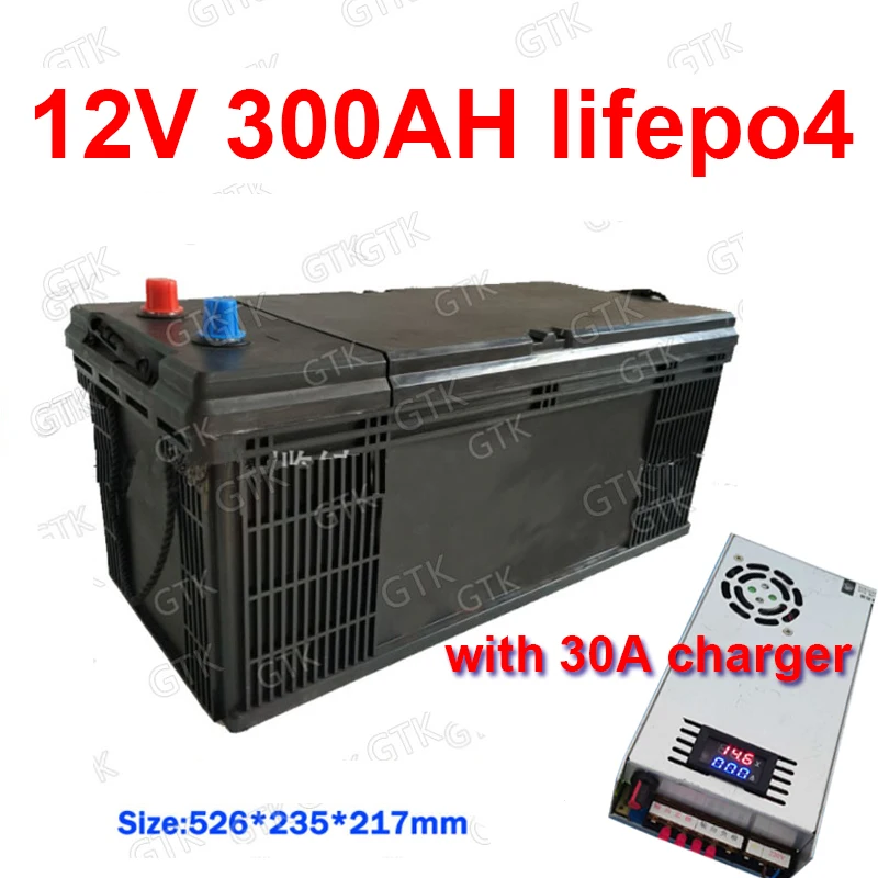 ГТК Водонепроницаемый 12V 300AH Lifepo4 литиевая батарея 12 8 V 300Ah для свинцово кислотный