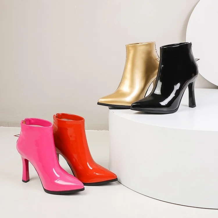 

Женские ботинки с острым носком, ботинки на тонком высоком каблуке, большие размеры 40-50, осень 2020